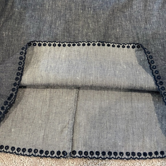 NWT Ann Taylor Chambray Blue Mini Dress, Linen Blend, Short Sleeves, Size 2P - Picture 10 of 15